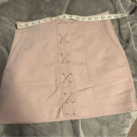 EXPRESS Blush Lace-Up Mini Skirt - Picture 2 of 6